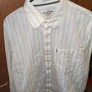 Abercrombie & Fitch Muscle Pinstripe Yellow White